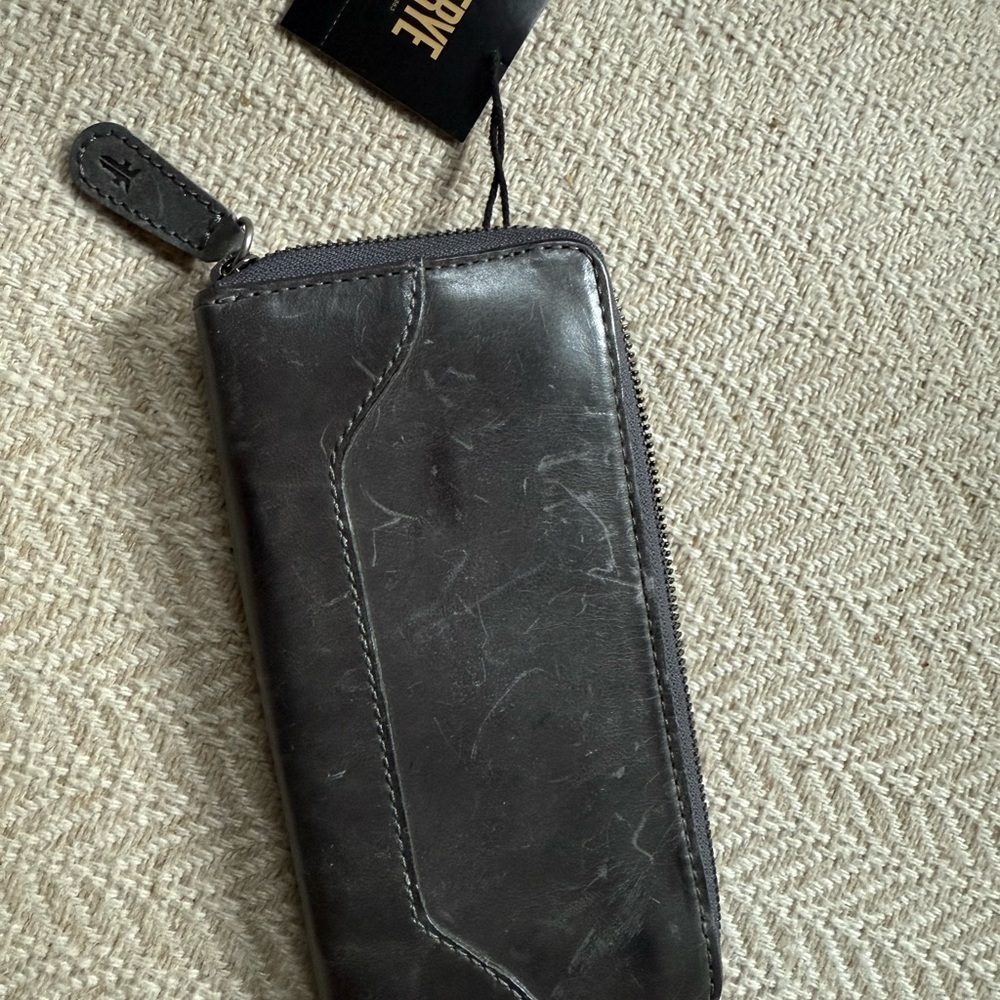 Frye Dark Gray Leather Wallet
